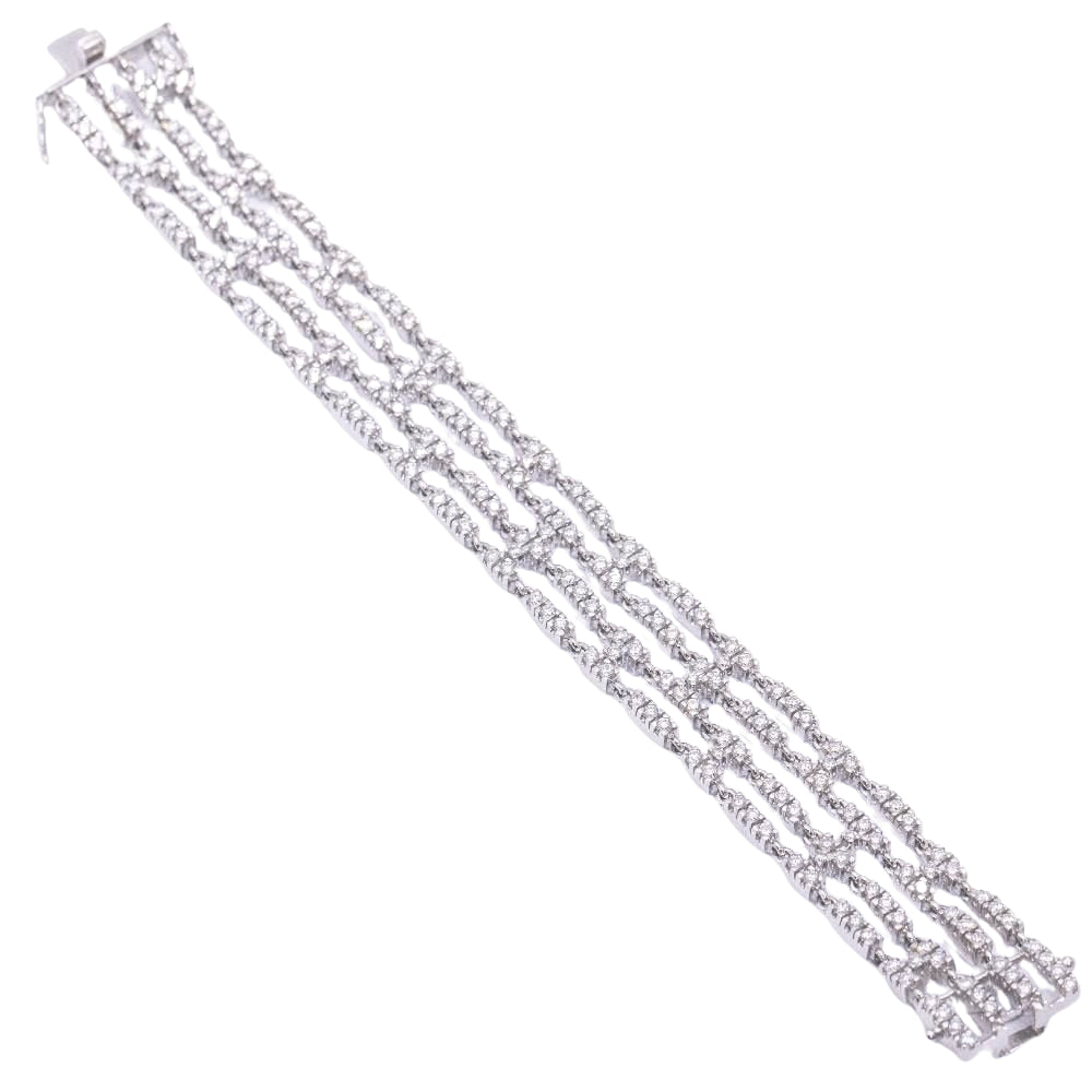 Bracelet 4 rangs en or blanc et diamants - Castafiore