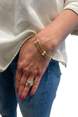 BRACELET ANCIEN 2 RANGS PERLES - Castafiore