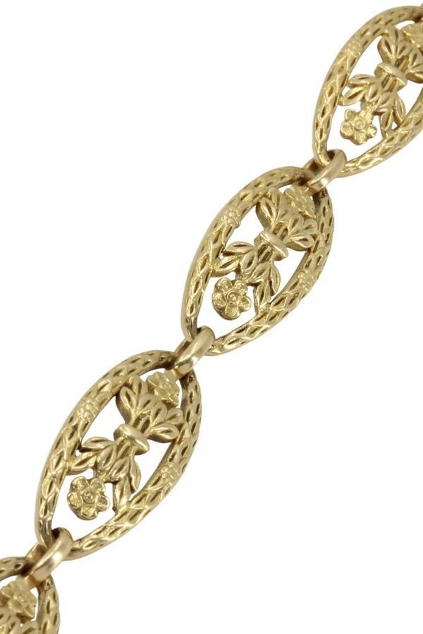 BRACELET ANCIEN DÉCOR FLORAL - Castafiore