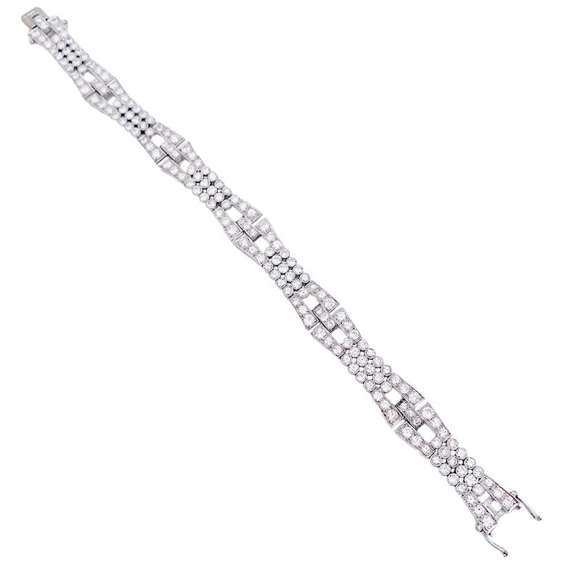 Bracelet Art déco en or blanc et diamants - Castafiore