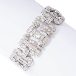 Bracelet Art Déco en platine et diamants - Castafiore