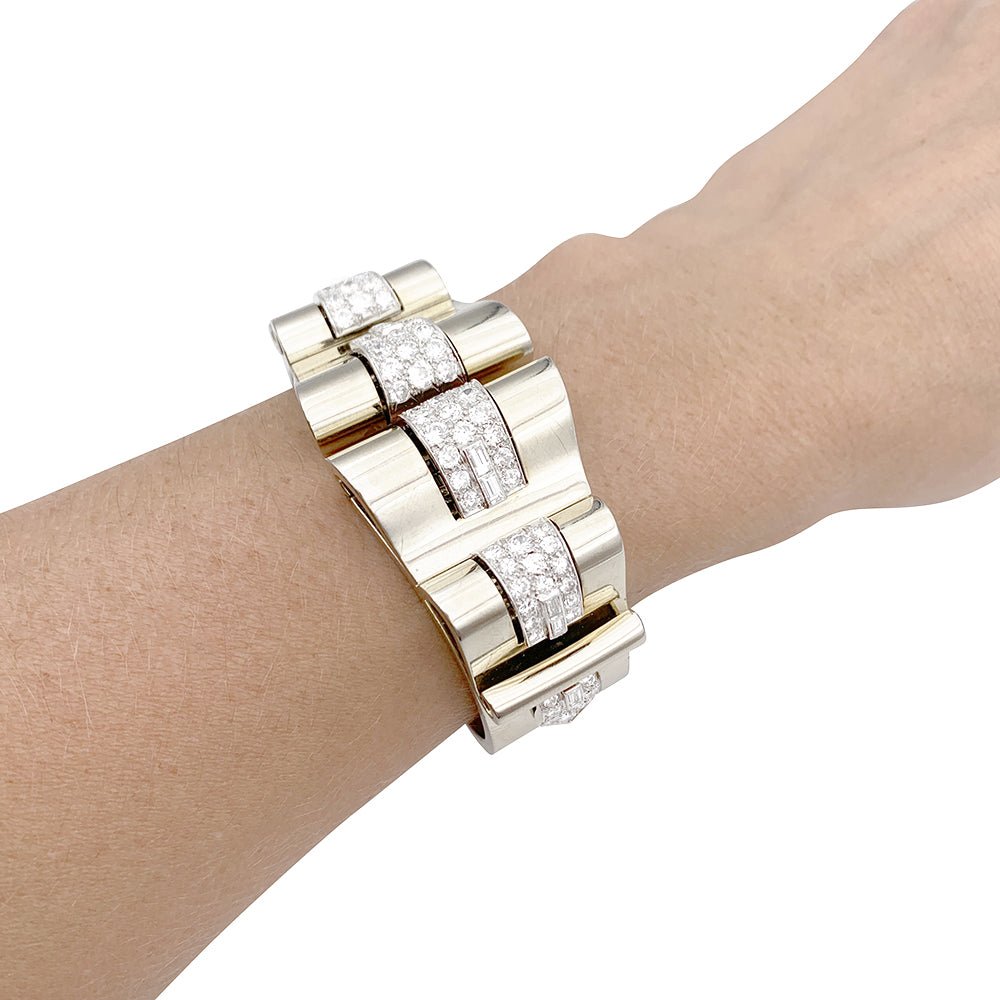 Bracelet BOIVIN Art déco, platine, or blanc et diamants - Castafiore