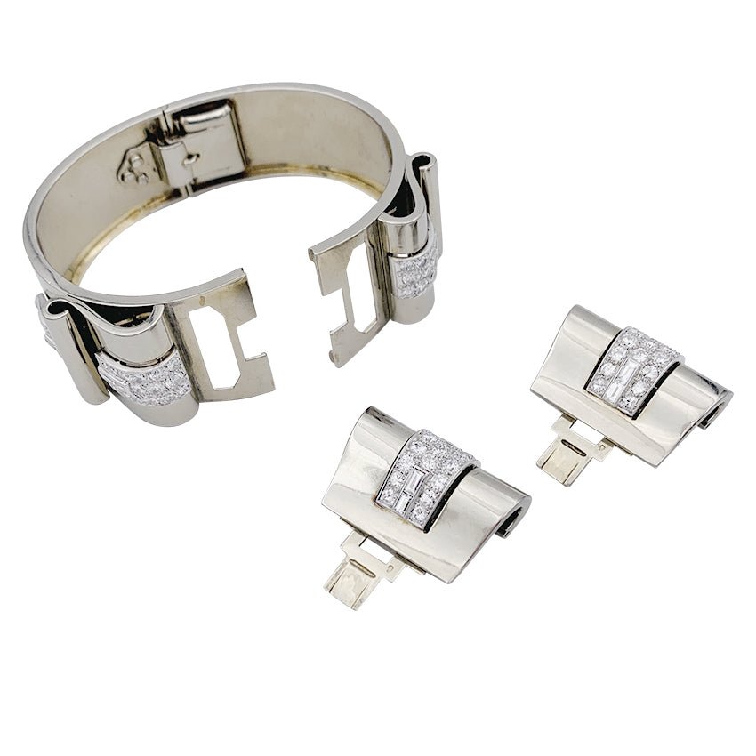 Bracelet BOIVIN Art déco, platine, or blanc et diamants - Castafiore