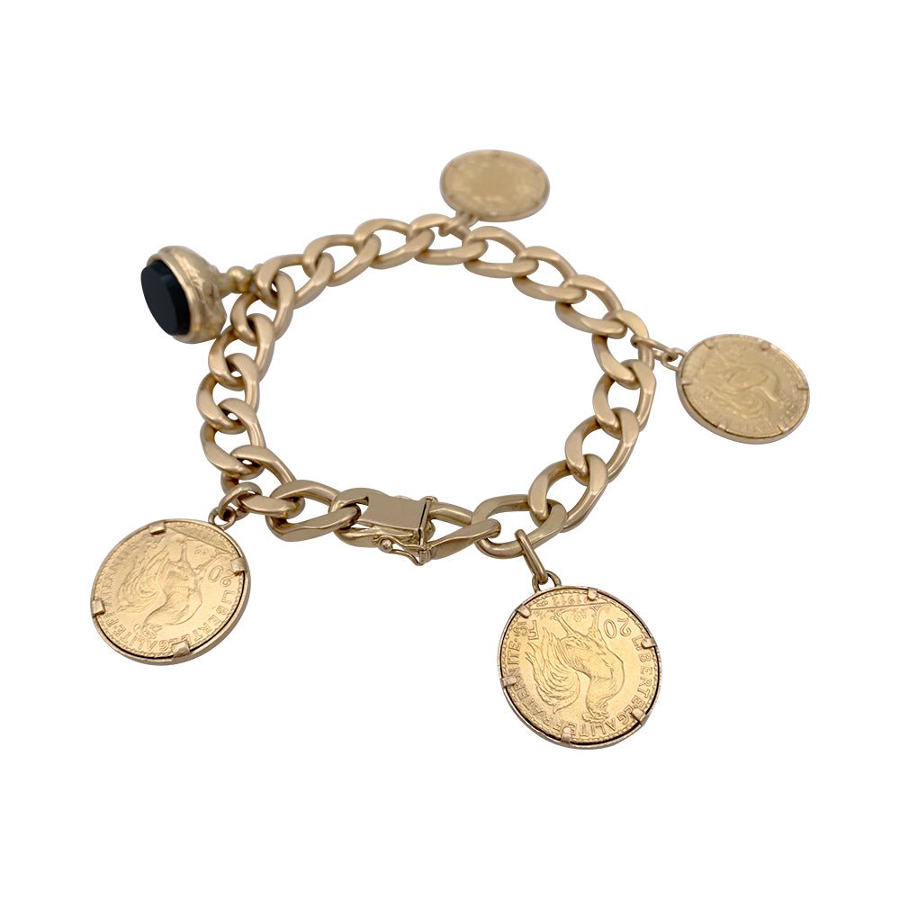 Bracelet breloques pièces de monnaie et sceau - Castafiore