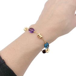 Bracelet BULGARI "B.zero1" en or jaune et pierres de couleur - Castafiore