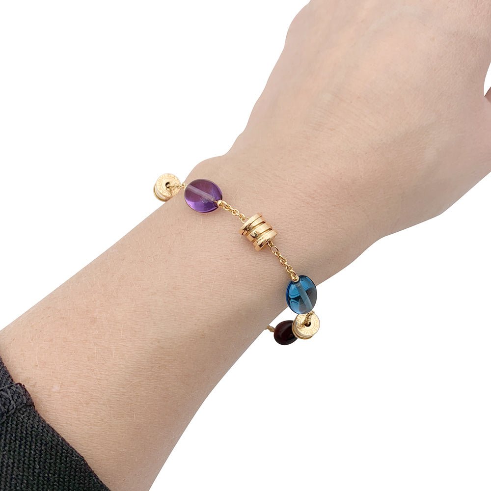 Bracelet BULGARI "B.zero1" en or jaune et pierres de couleur - Castafiore