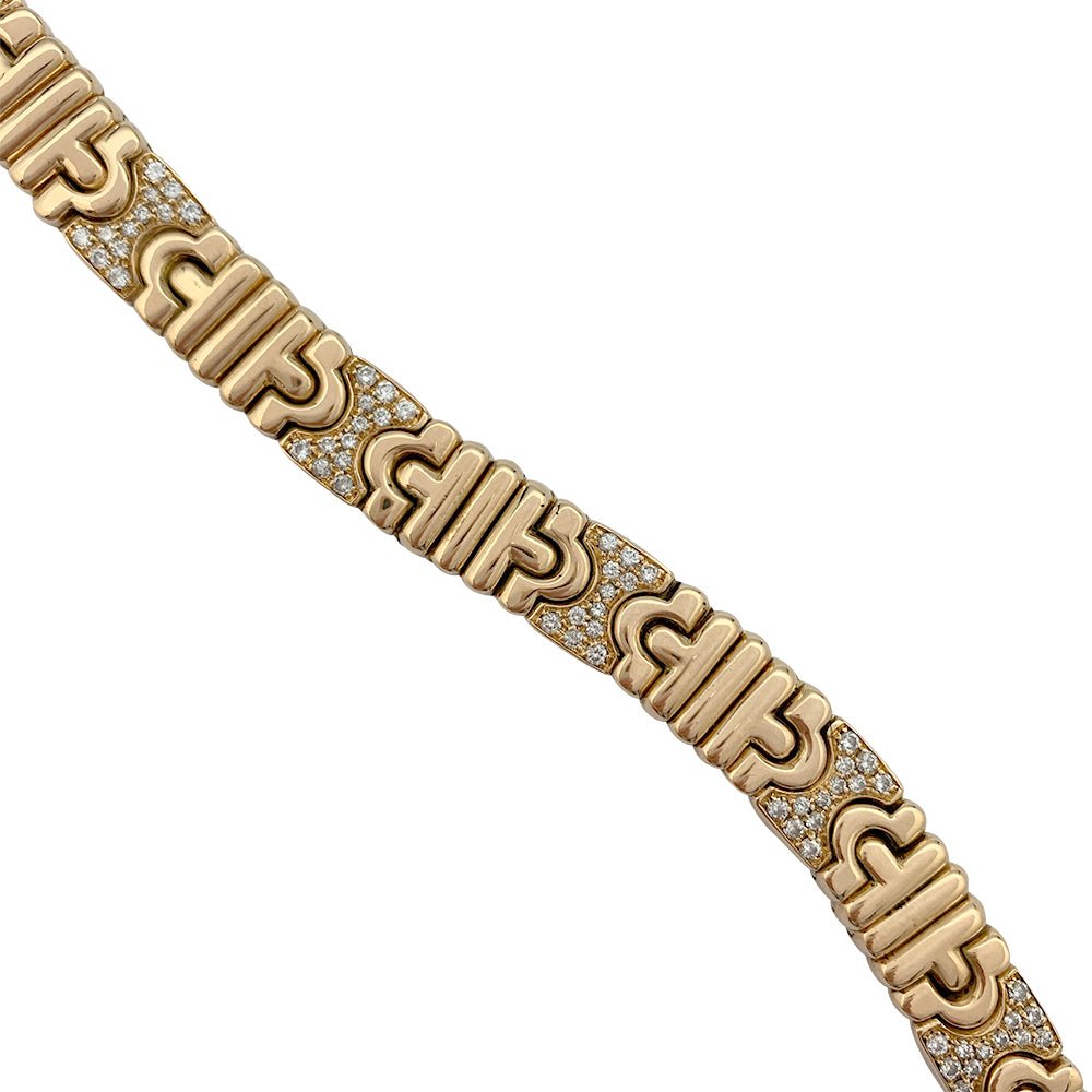 Bracelet Bulgari, "Parentesi", or jaune, diamants - Castafiore
