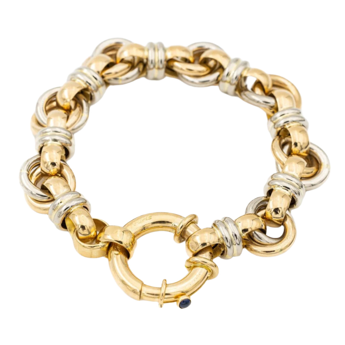 Bracelet CAPLAIN SAINT ANDRÉ, 2 ors et saphir - Castafiore