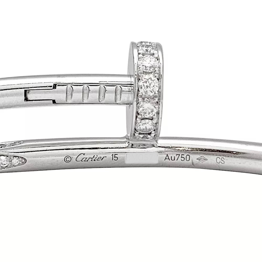 Bracelet Cartier, "Juste un clou", or blanc et diamants - Castafiore