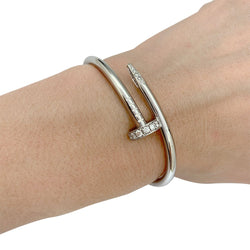 Bracelet Cartier, "Juste un clou", or blanc et diamants - Castafiore