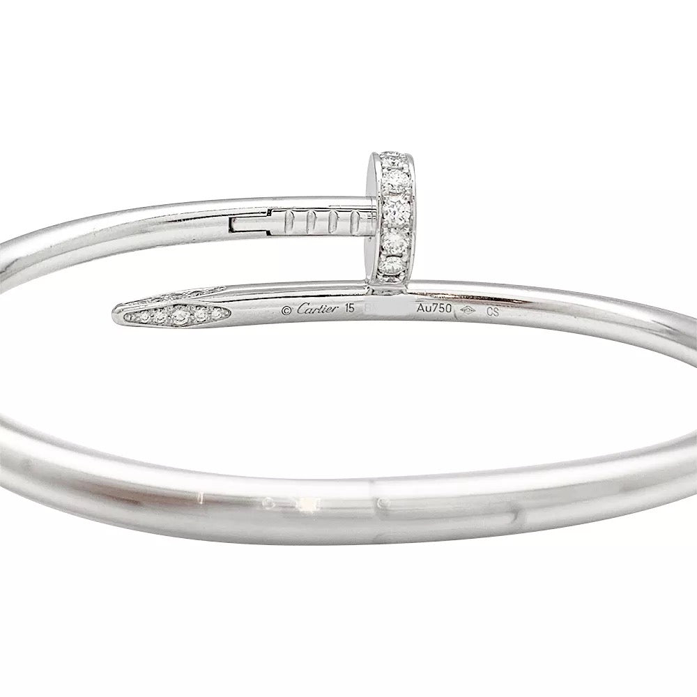 Bracelet Cartier, "Juste un clou", or blanc et diamants - Castafiore
