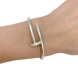 Bracelet Cartier, "Juste un clou", or blanc et diamants - Castafiore