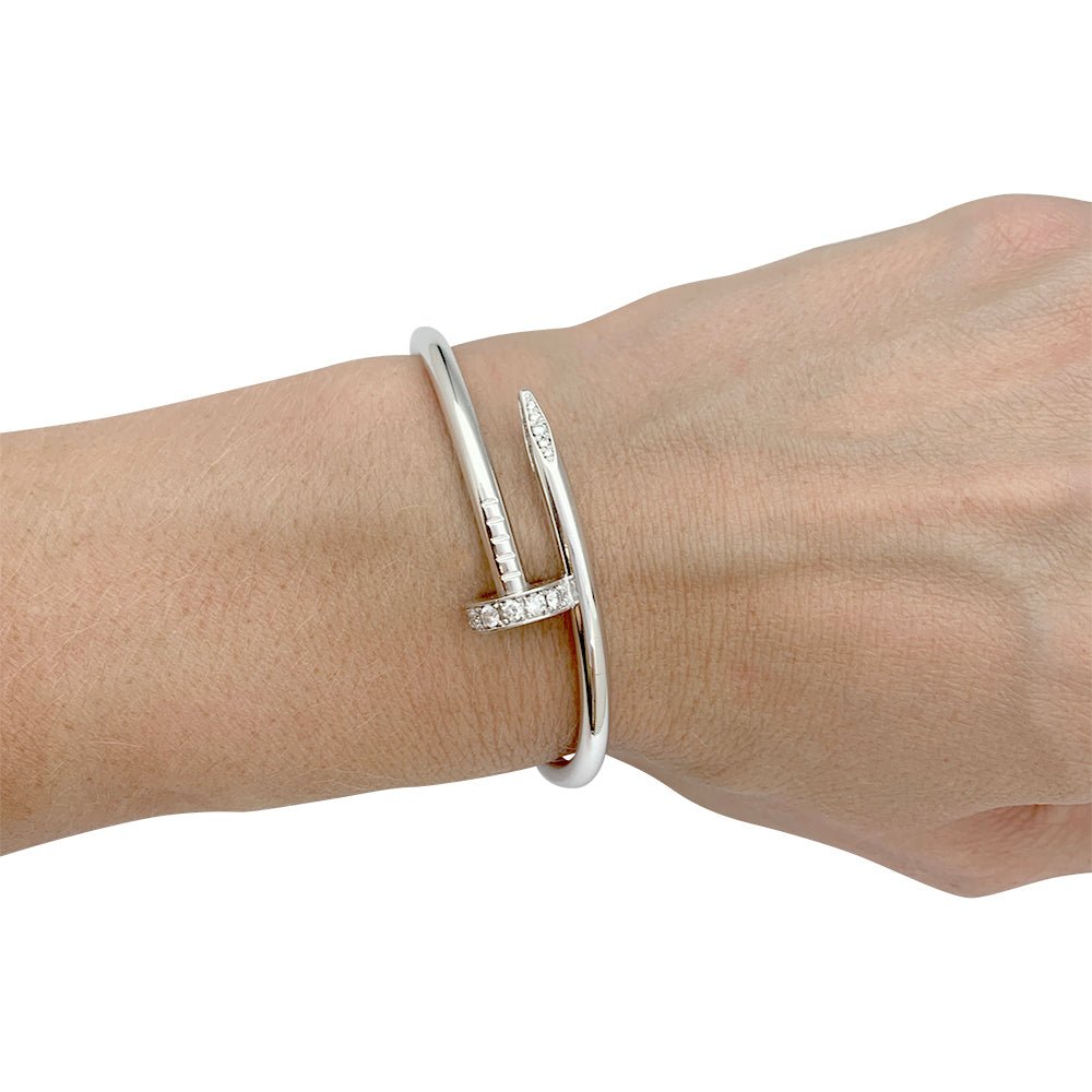 Bracelet Cartier, "Juste un clou", or blanc et diamants - Castafiore