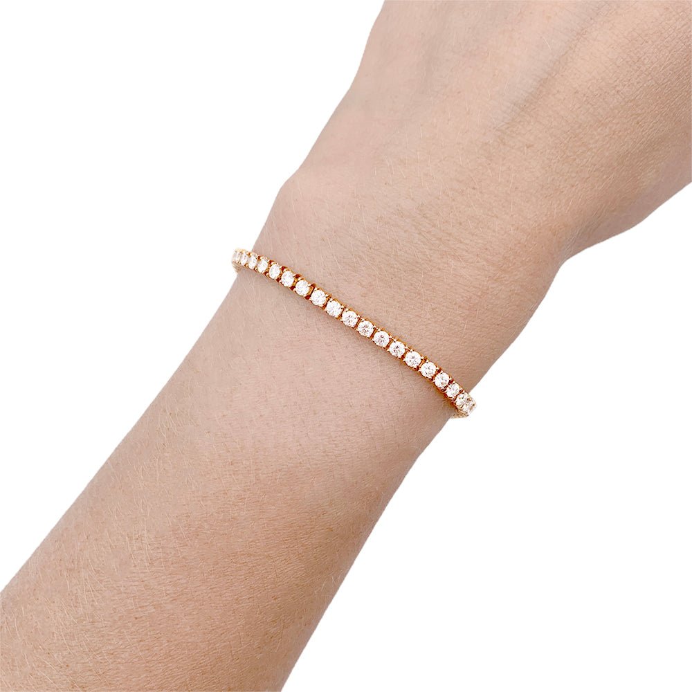 Bracelet CARTIER "Lignes Essentielles" en or rose et diamants. - Castafiore