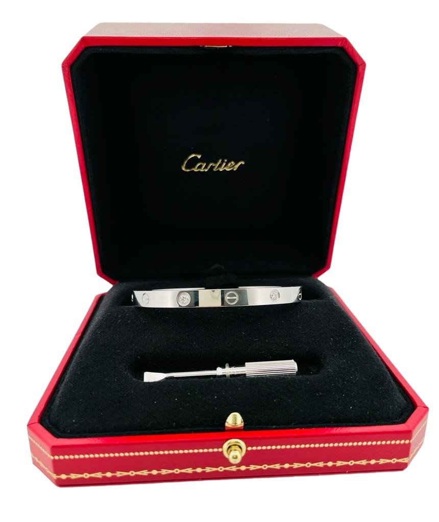 Bracelet CARTIER "Love" en or blanc et diamants - Castafiore