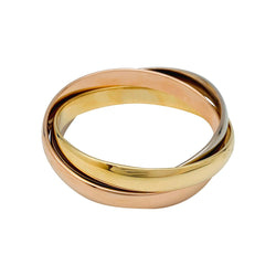 Bracelet Cartier, "Trinity", 3 tons d'or - Castafiore