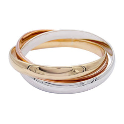 Bracelet Cartier, "Trinity", 3 tons d'or - Castafiore