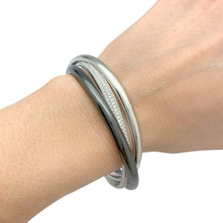 Bracelet CARTIER "Trinity" en or blanc, céramique et diamants - Castafiore