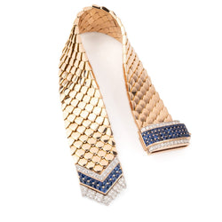 Bracelet ceinture BOUCHERON en or jaune, saphirs et diamants - Castafiore