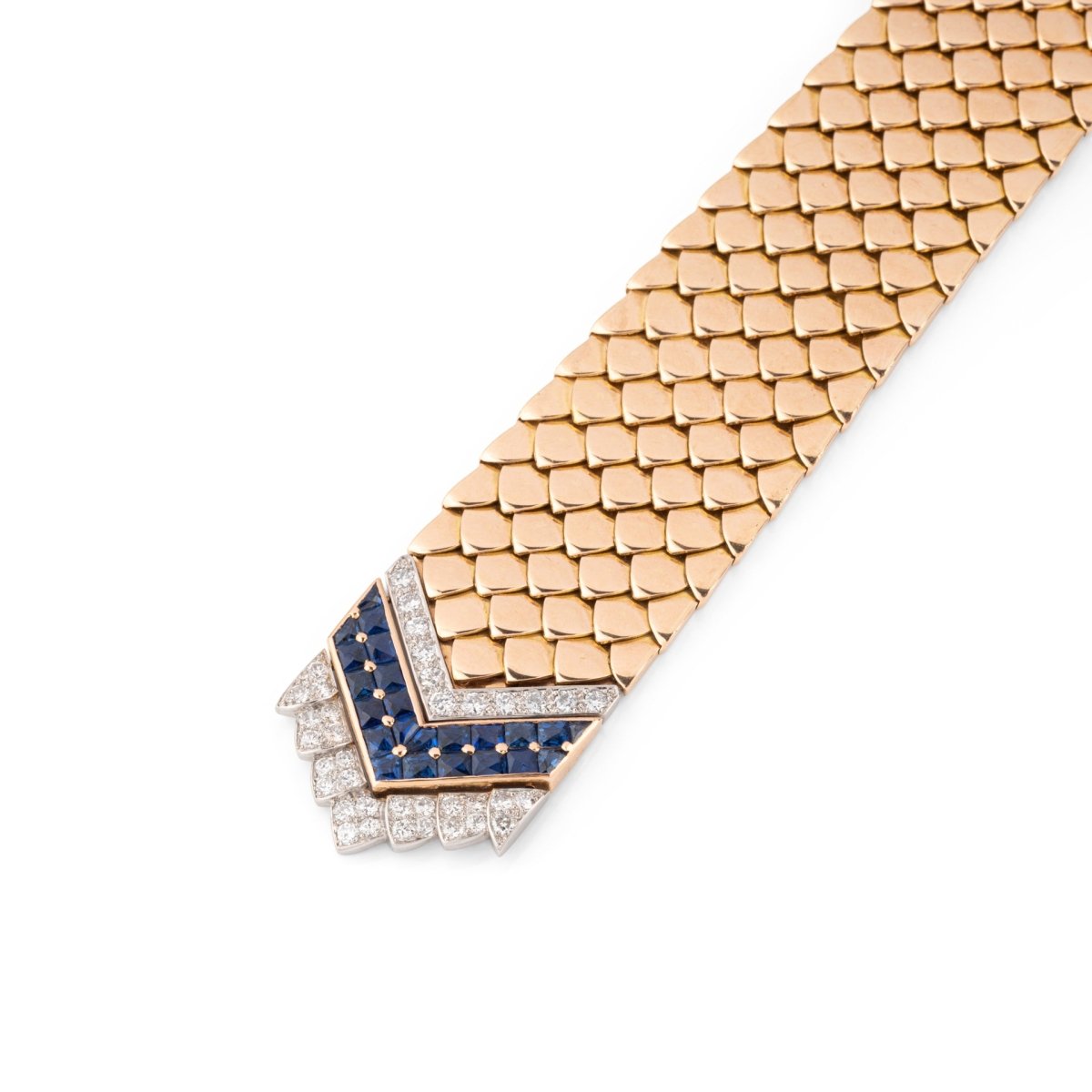 Bracelet ceinture BOUCHERON en or jaune, saphirs et diamants - Castafiore