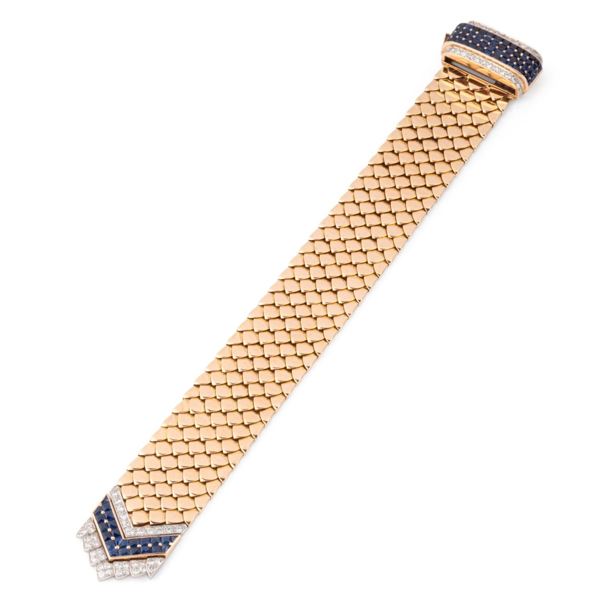 Bracelet ceinture BOUCHERON en or jaune, saphirs et diamants - Castafiore