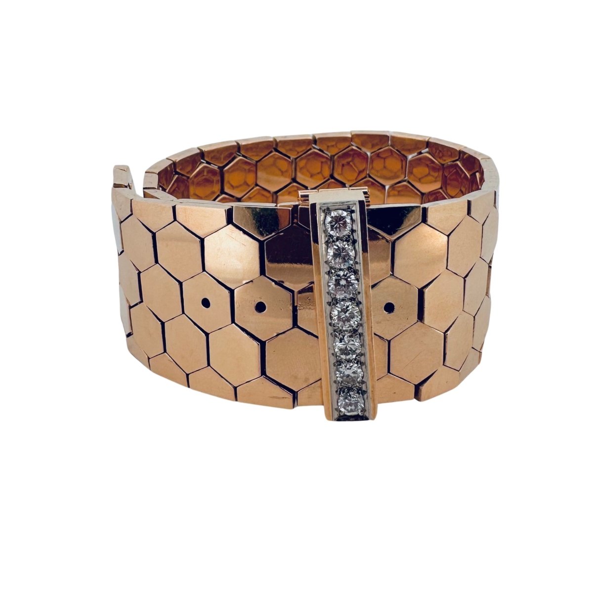 Bracelet Ceinture en or rose et diamants - Castafiore
