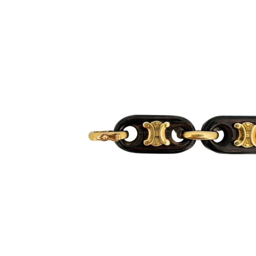 CÉLINE Triomphe bracelet in yellow gold and wood – Castafiore