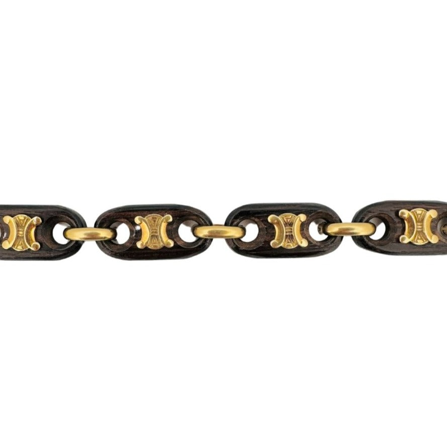 CÉLINE Triomphe bracelet in yellow gold and wood – Castafiore
