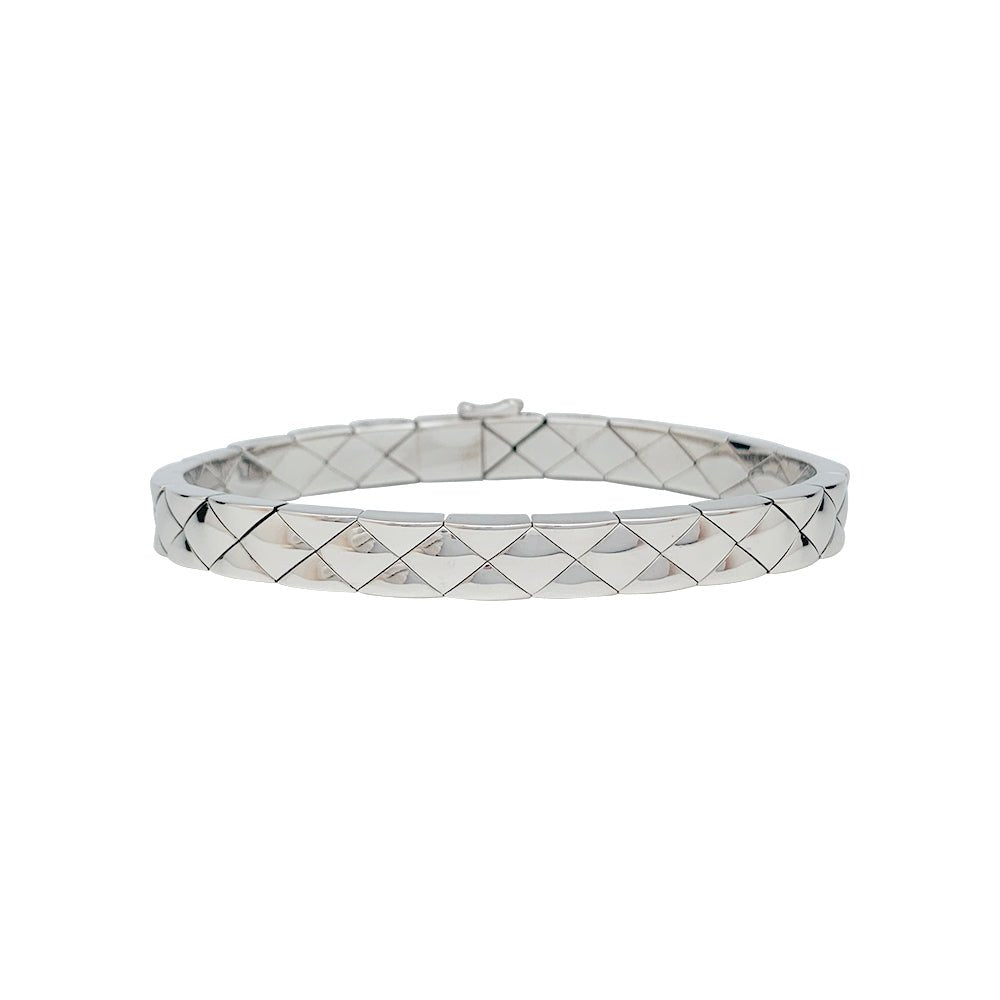 Bracelet CHANEL, "Matelassé", or blanc - Castafiore
