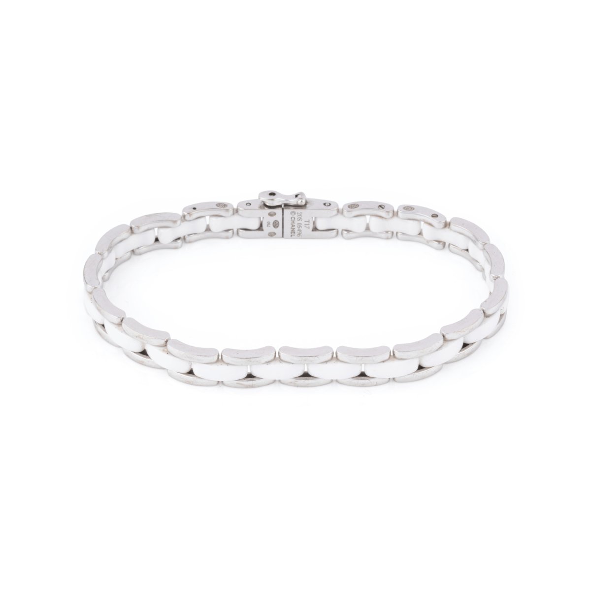 Bracelet CHANEL "Ultra", en or blanc et céramique blanche - Castafiore