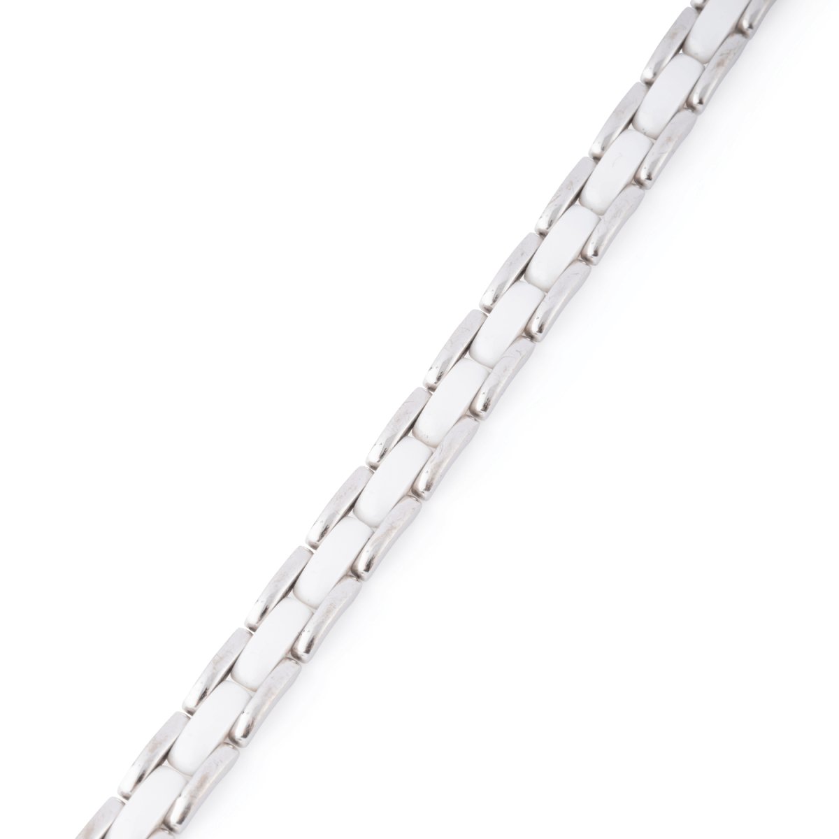 Bracelet CHANEL "Ultra", en or blanc et céramique blanche - Castafiore