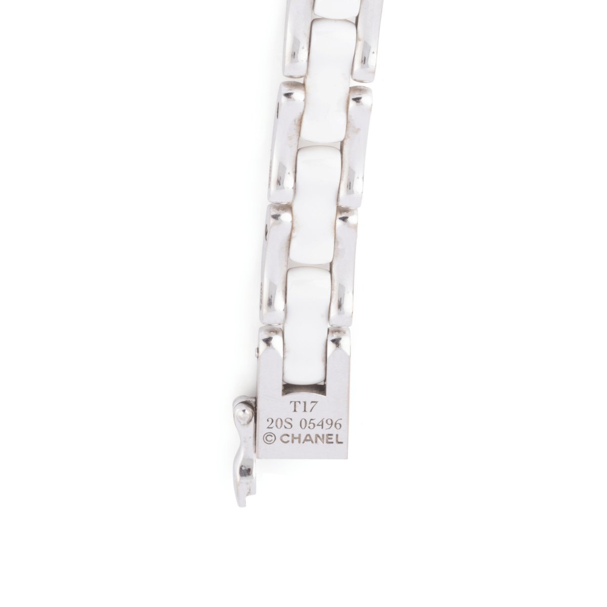 Bracelet CHANEL "Ultra", en or blanc et céramique blanche - Castafiore