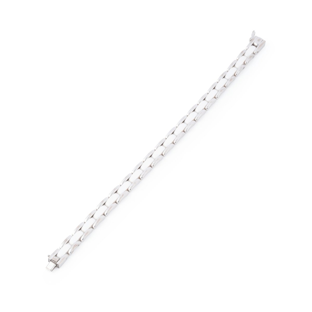 Bracelet CHANEL "Ultra", en or blanc et céramique blanche - Castafiore