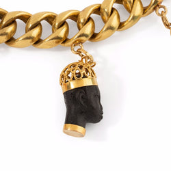 Bracelet charms en or jaune avec 5 breloques venitiennes - Castafiore