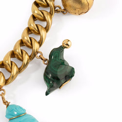 Bracelet charms en or jaune avec 5 breloques venitiennes - Castafiore