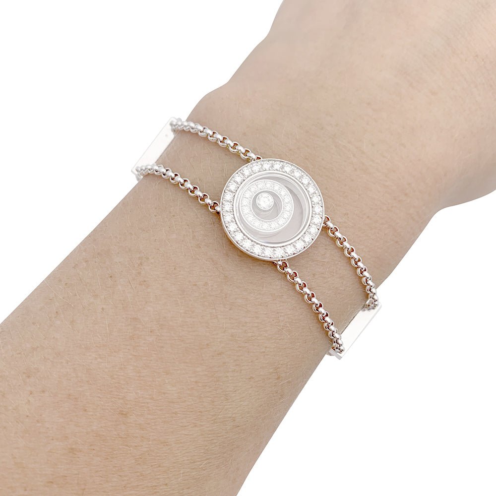 Bracelet CHOPARD "Happy Spirit" en or blanc et diamants - Castafiore