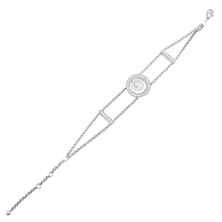 Bracelet CHOPARD "Happy Spirit" en or blanc et diamants - Castafiore