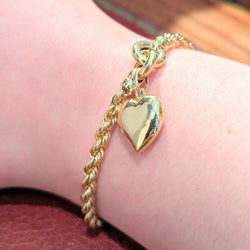 Bracelet coeur or jaune - Castafiore