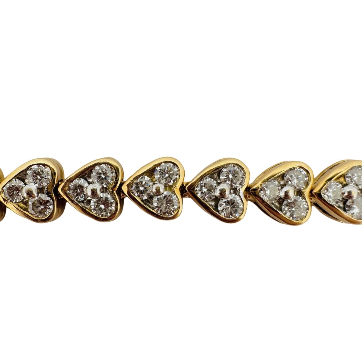 Bracelet Coeurs en or jaune et diamants - Castafiore