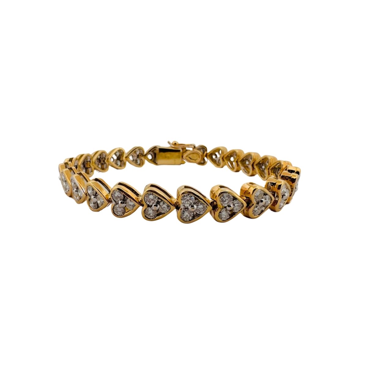 Bracelet Coeurs en or jaune et diamants - Castafiore