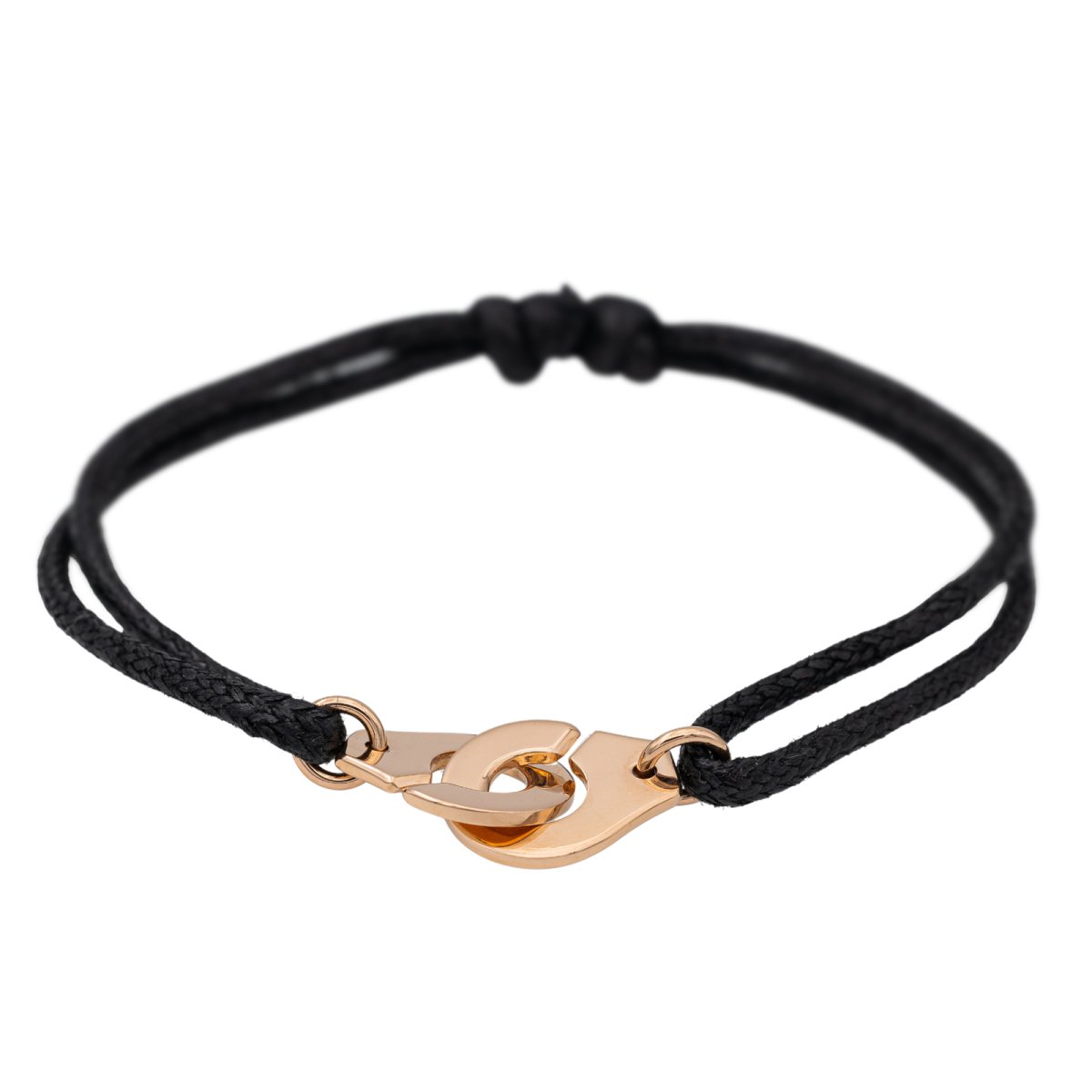 Bracelet DINH VAN "Menottes R12" en or rose sur cordon - Castafiore