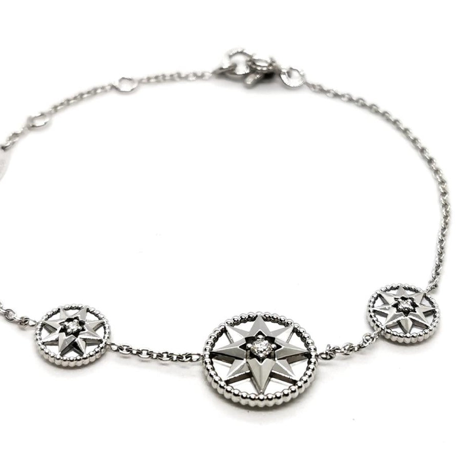 Bracelet DIOR "Rose des vents", or blanc, nacre et diamant - Castafiore