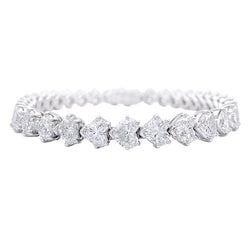 Bracelet Dubail Paris platine et diamants coeurs - Castafiore