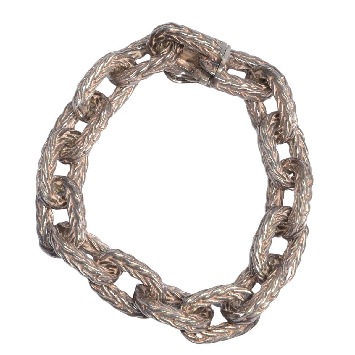 Bracelet in silver Hermès mesh braided