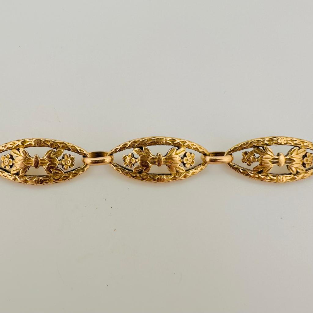 Bracelet en maille filigrané en or jaune - Castafiore