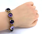 Bracelet en or 18 carats orné de 9 améthystes en cabochon - Castafiore