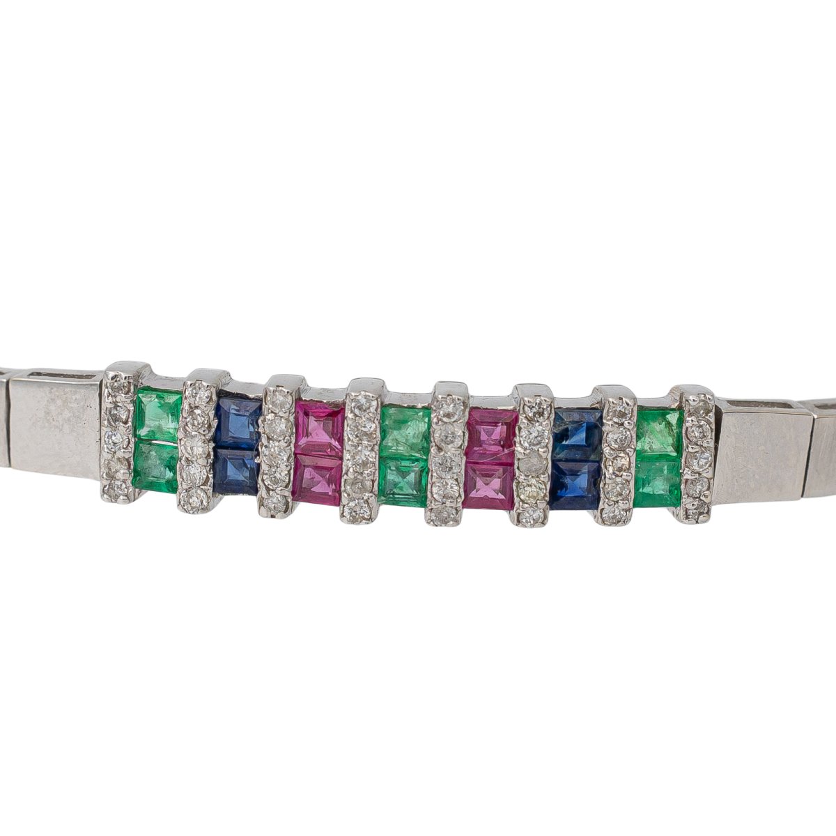Bracelet en or blanc et émeraides - Castafiore