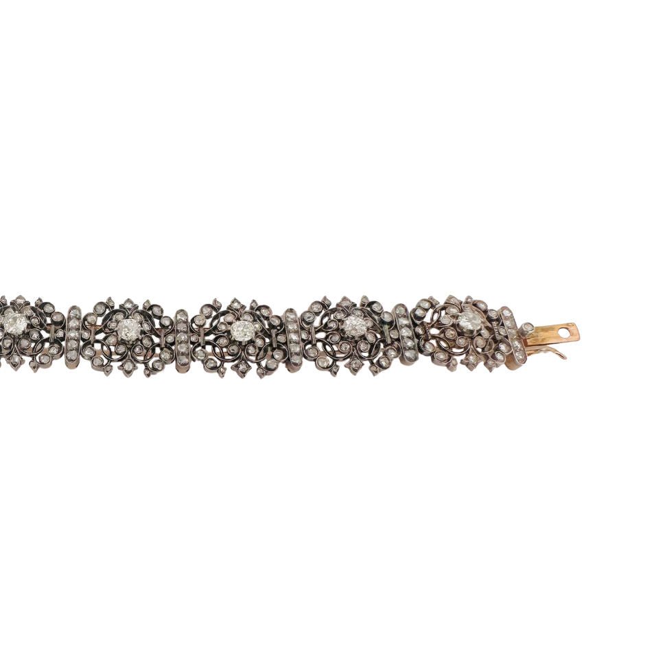 Bracelet en or jaune, argent et diamants - Castafiore