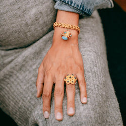 Bracelet en or jaune avec breloque vénitienne - Castafiore