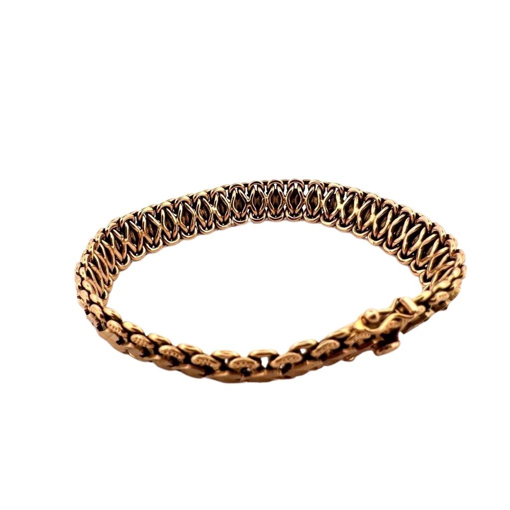 Bracelet en or jaune avec maillons en pointe de flèche - Castafiore